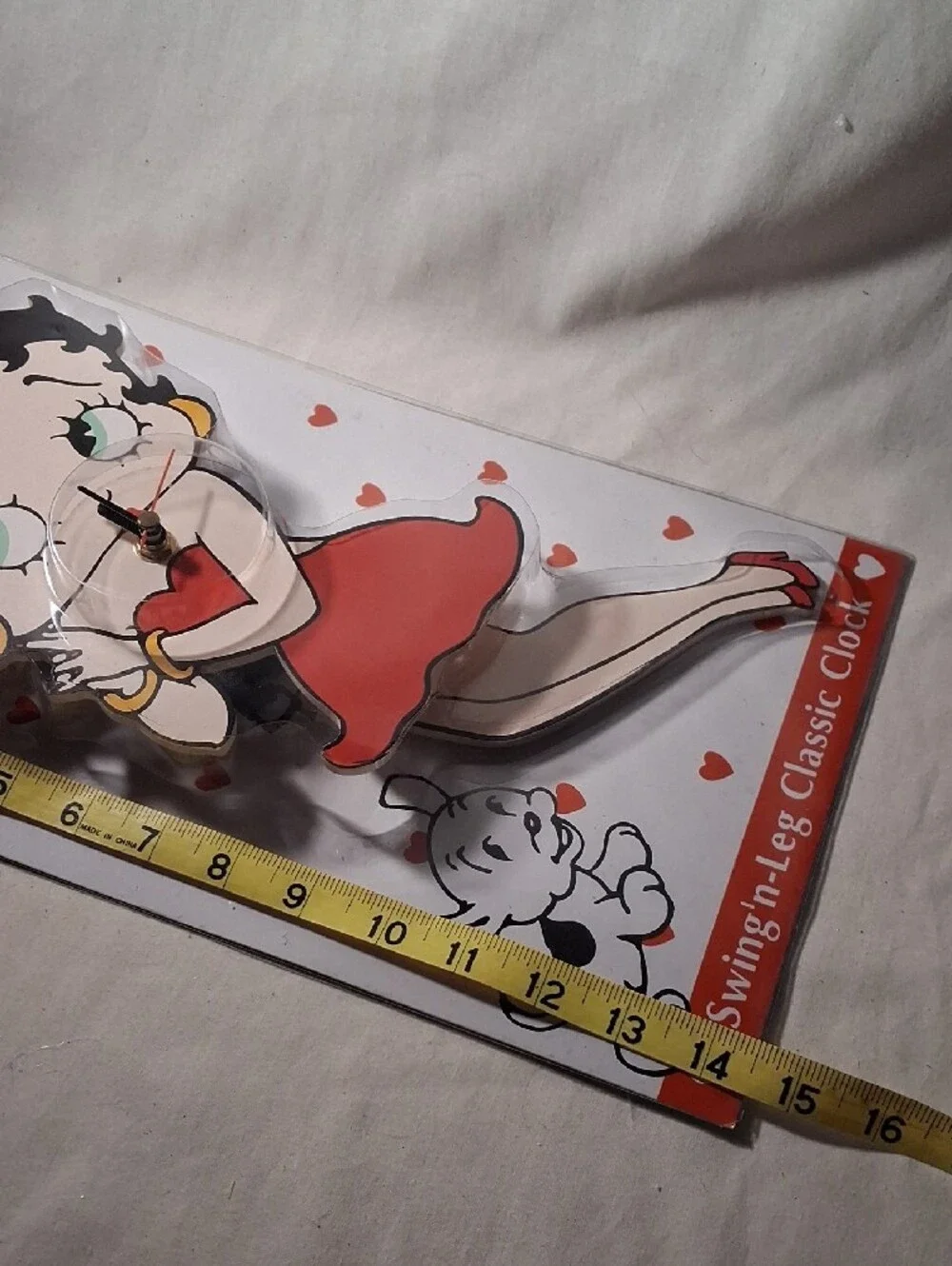 Vintage 2002 Betty Boop Chef Red Dress Wall Clock Swing'n-Leg Classic Clock NEW